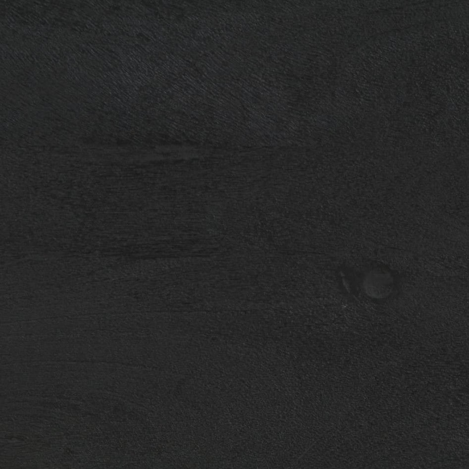 Mesita de noche de madera maciza de mango negra 40x33x46