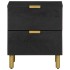 Mesita de noche de madera maciza de mango negra 40x33x46