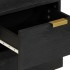 Mesita de noche de madera maciza de mango negra 40x33x46