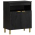 Aparador de madera de ingeniería negro 60x33x75