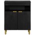 Aparador de madera de ingeniería negro 60x33x75