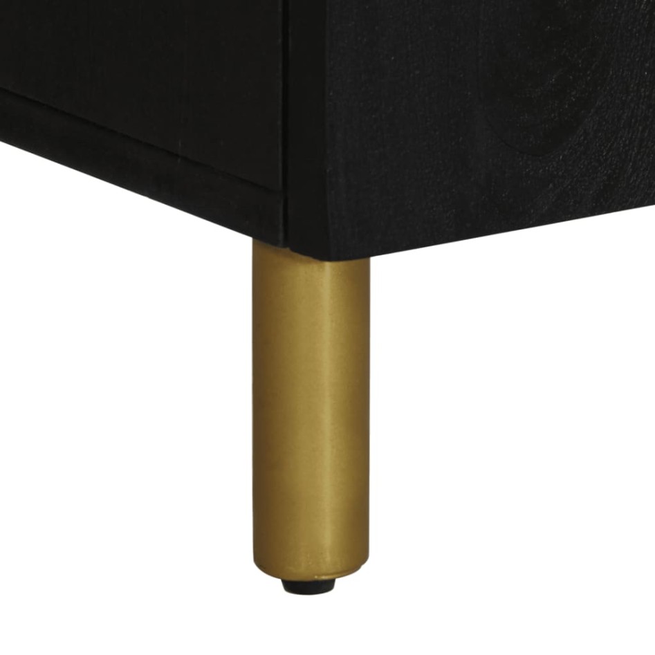 Aparador de madera de ingeniería negro 60x33x75