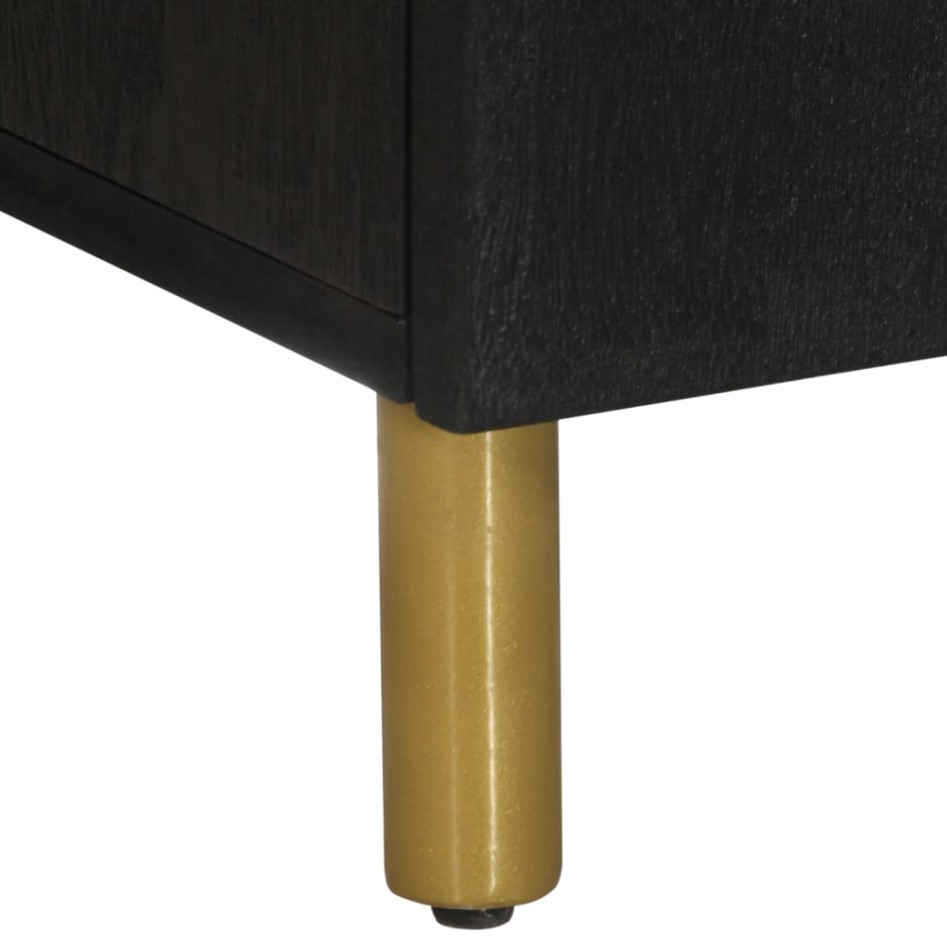 Aparador de madera de ingeniería negro 60x33x75