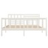 Estructura de cama doble de madera maciza blanco 135x190