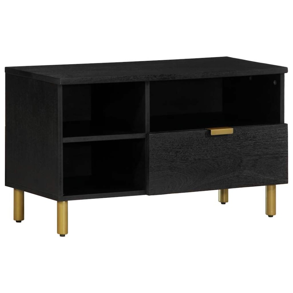 Mueble de TV madera de ingeniería negro 80x33x46