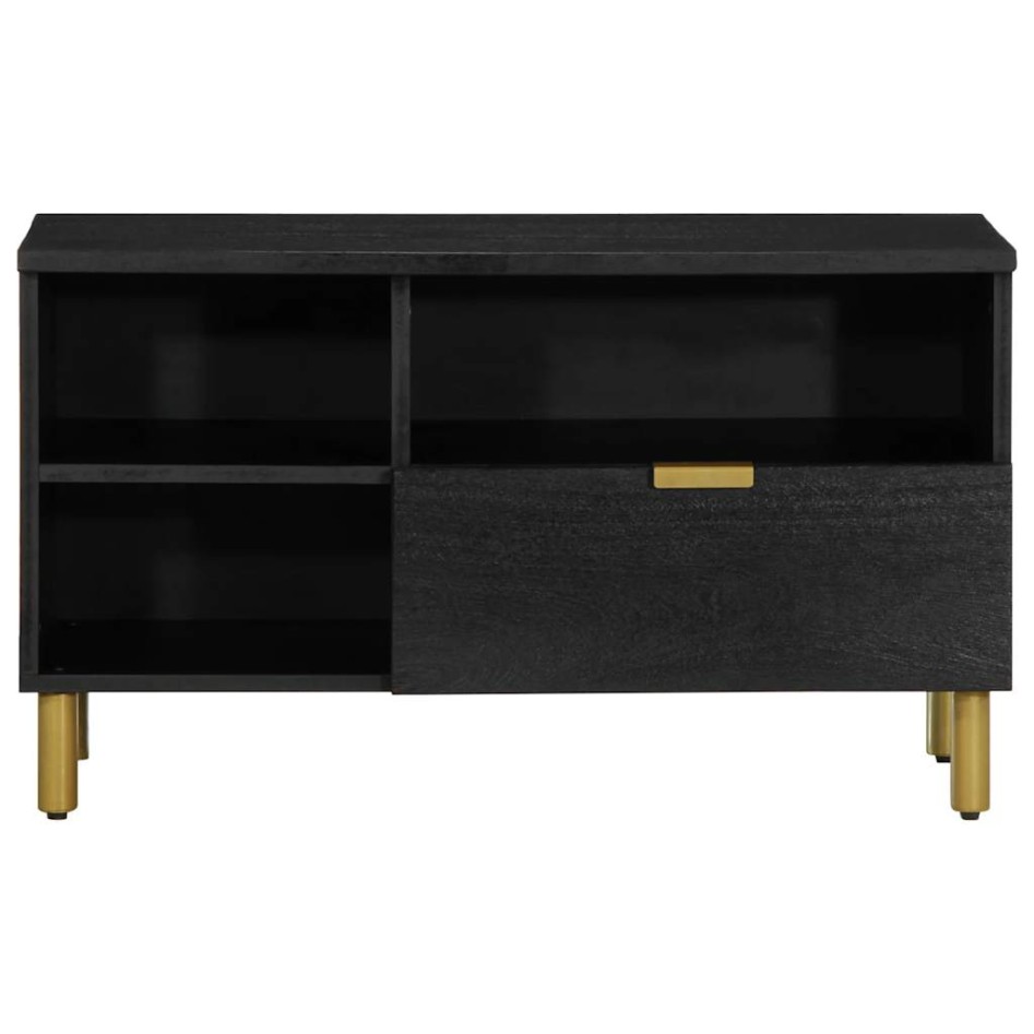 Mueble de TV madera de ingeniería negro 80x33x46