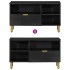 Mueble de TV madera de ingeniería negro 80x33x46