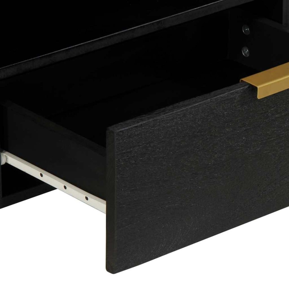 Mueble de TV madera de ingeniería negro 80x33x46