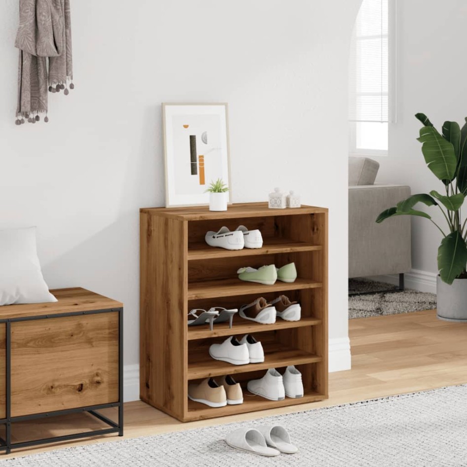 Mueble zapatero madera ingeniería roble artisan 60x35x70