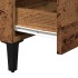 Mesita de noche con patas de metal madera envejecida