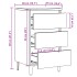 Mesita de noche con patas de metal roble artisian 40x35x69