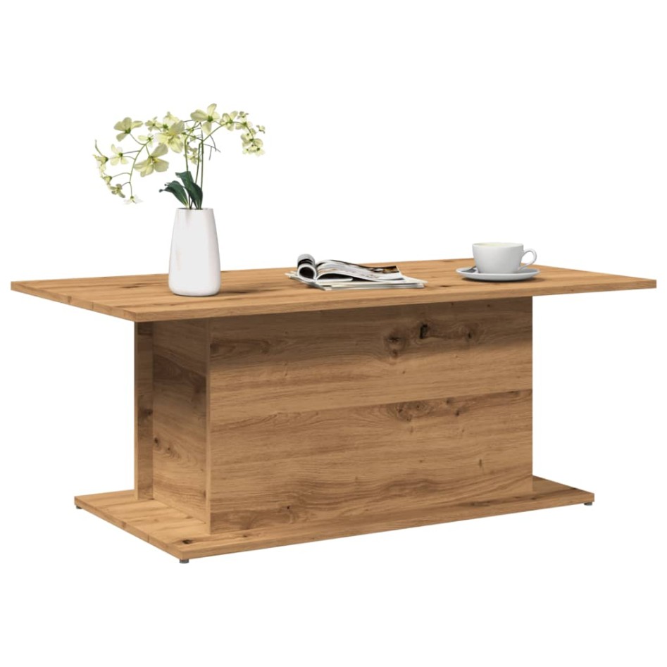 Mesa de centro madera ingeniería roble artisan 102x55,5x40
