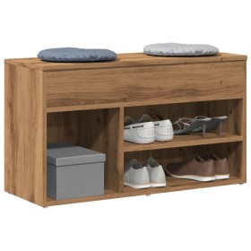 Banco zapatero madera de ingeniería roble artisan 80x30x45