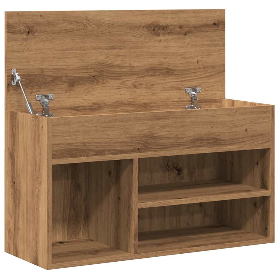 Banco zapatero madera de ingeniería roble artisan 80x30x45