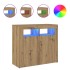 Aparador luces LED madera ingeniería roble artisan 80x35x75