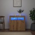 Aparador luces LED madera ingeniería roble artisan 80x35x75