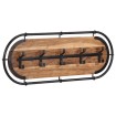 Perchero de pared con 5 ganchos madera maciza de mango