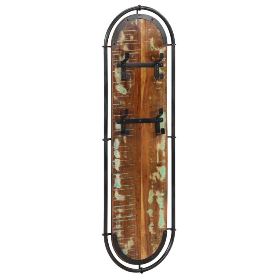 Percheros de pared con 4 ganchos 2 uds madera maciza