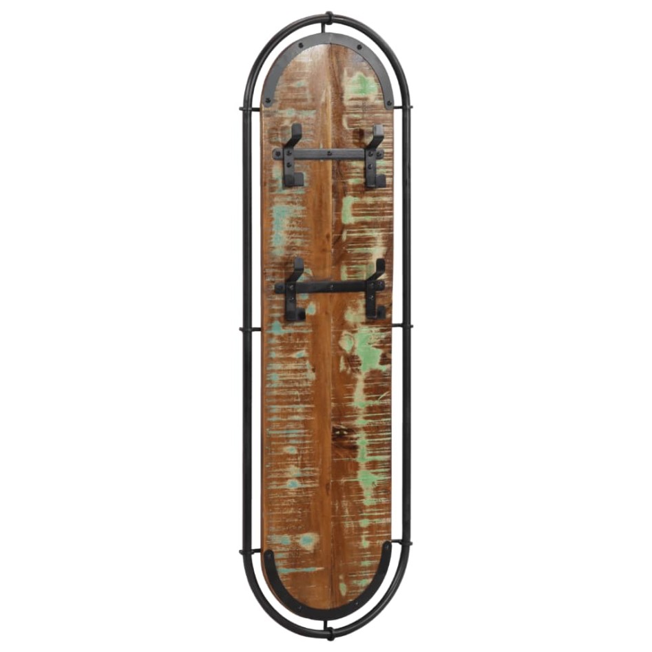 Percheros de pared con 4 ganchos 2 uds madera maciza