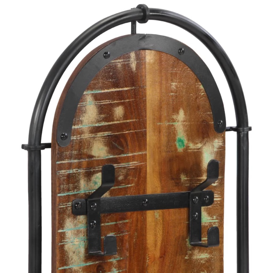 Percheros de pared con 4 ganchos 2 uds madera maciza