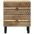 Mesita de noche madera maciza mango rugosa negro 40x33,5x46