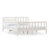 Estructura cama de madera maciza blanca super king 180x200