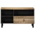 Mueble de TV madera maciza de mango rugosa negro 80x33,5x46