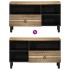 Mueble de TV madera maciza de mango rugosa negro 80x33,5x46