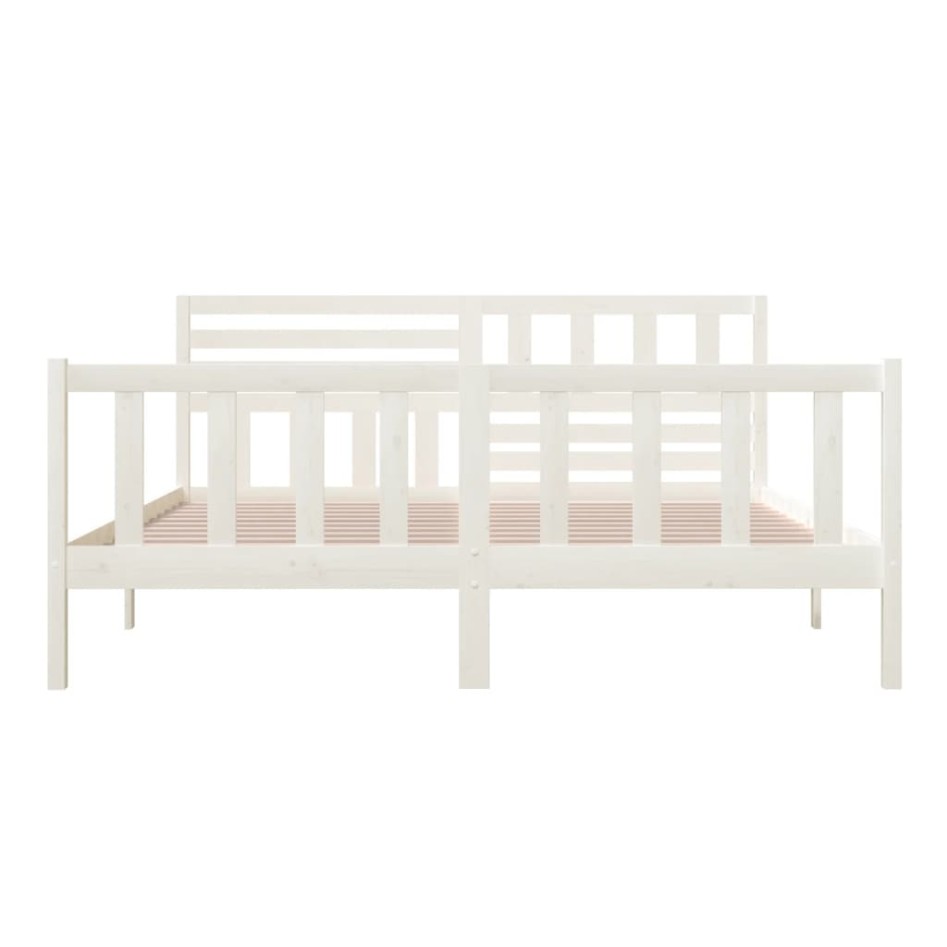 Estructura cama de madera maciza blanca super king 180x200