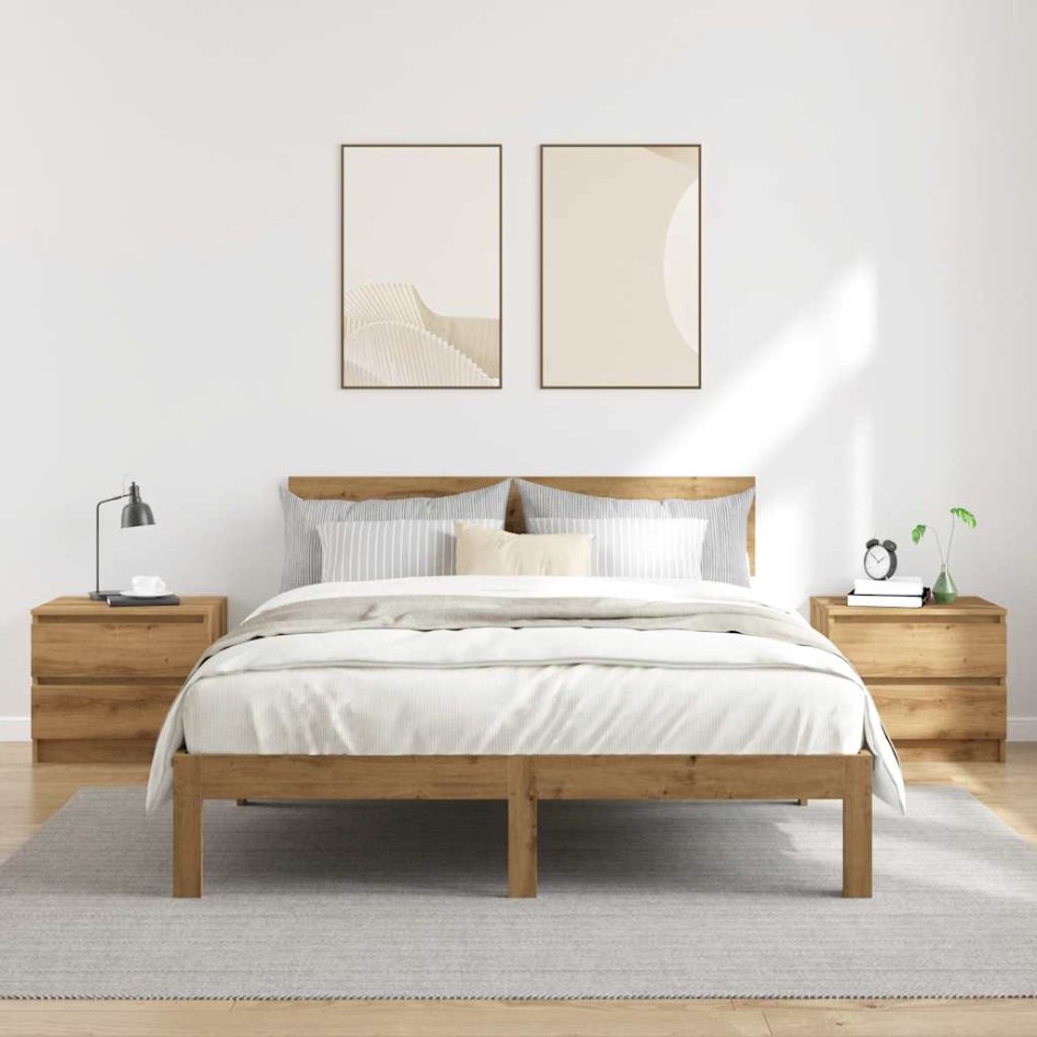 Mesitas de noche 2 uds madera ingeniería roble 50x40x43.5