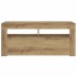 Mueble de TV luces LED madera roble artisan 90x35x40