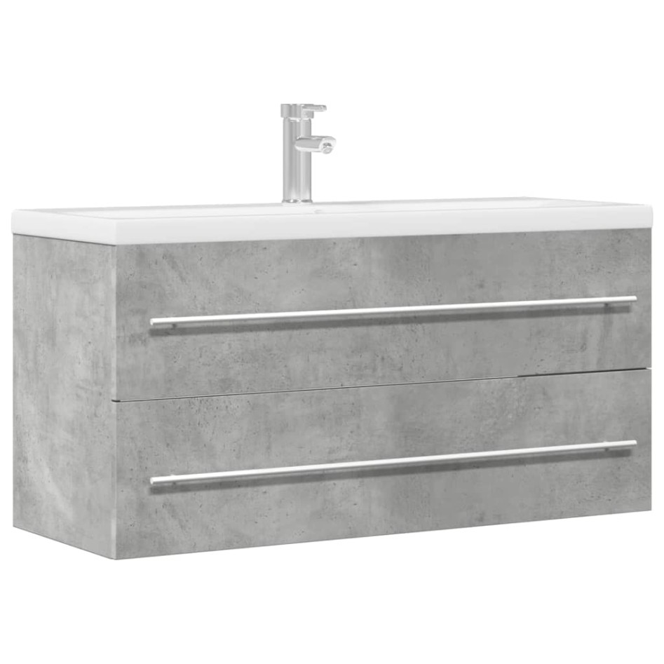 Armario para lavabo contrachapada gris hormigón 100x38,5x48