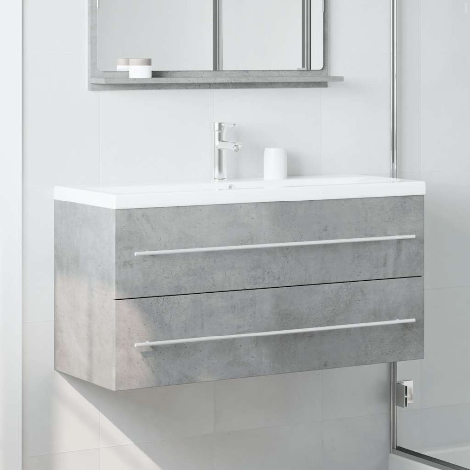Armario para lavabo contrachapada gris hormigón 100x38,5x48