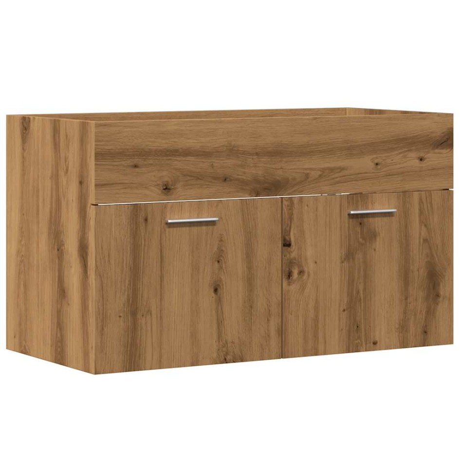 Mueble de lavabo de baño madera roble artisan 80x38,5x46
