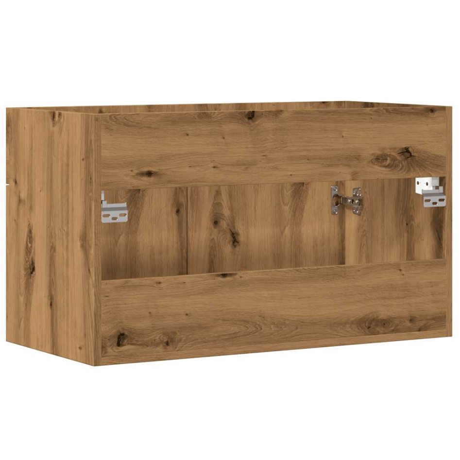 Mueble de lavabo de baño madera roble artisan 80x38,5x46