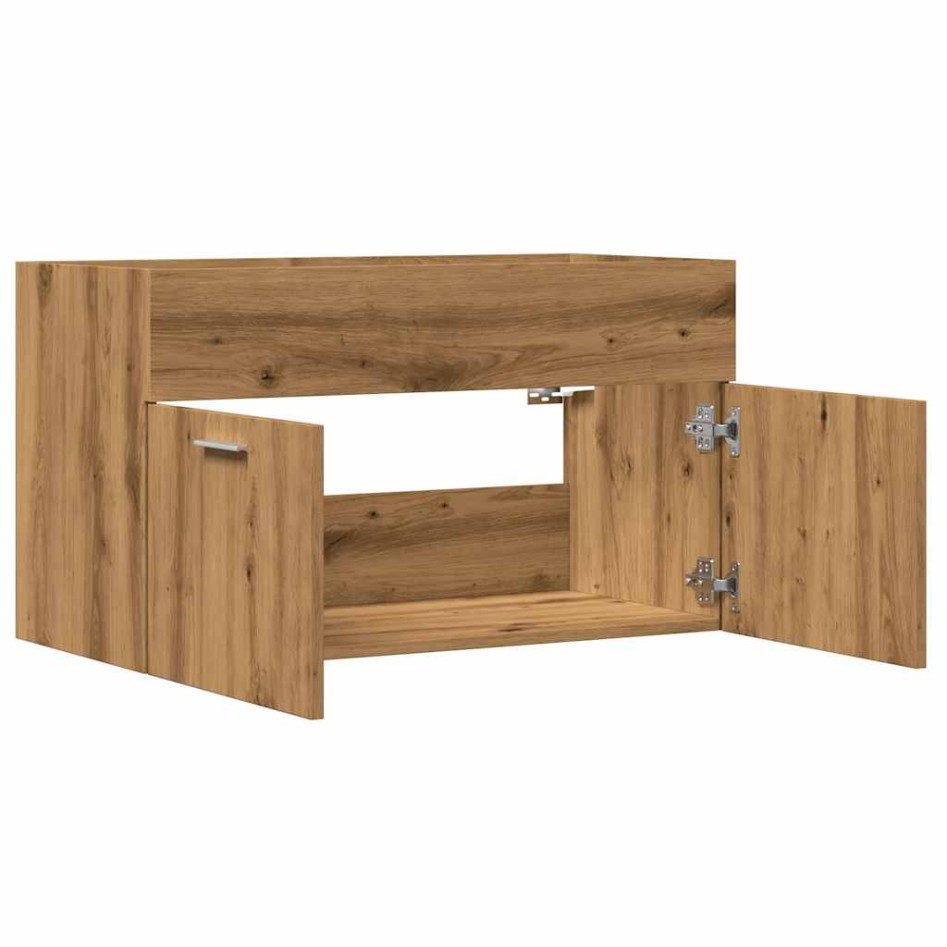 Mueble de lavabo de baño madera roble artisan 80x38,5x46