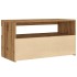 Mueble de TV luces LED madera roble artisan 75x35x40