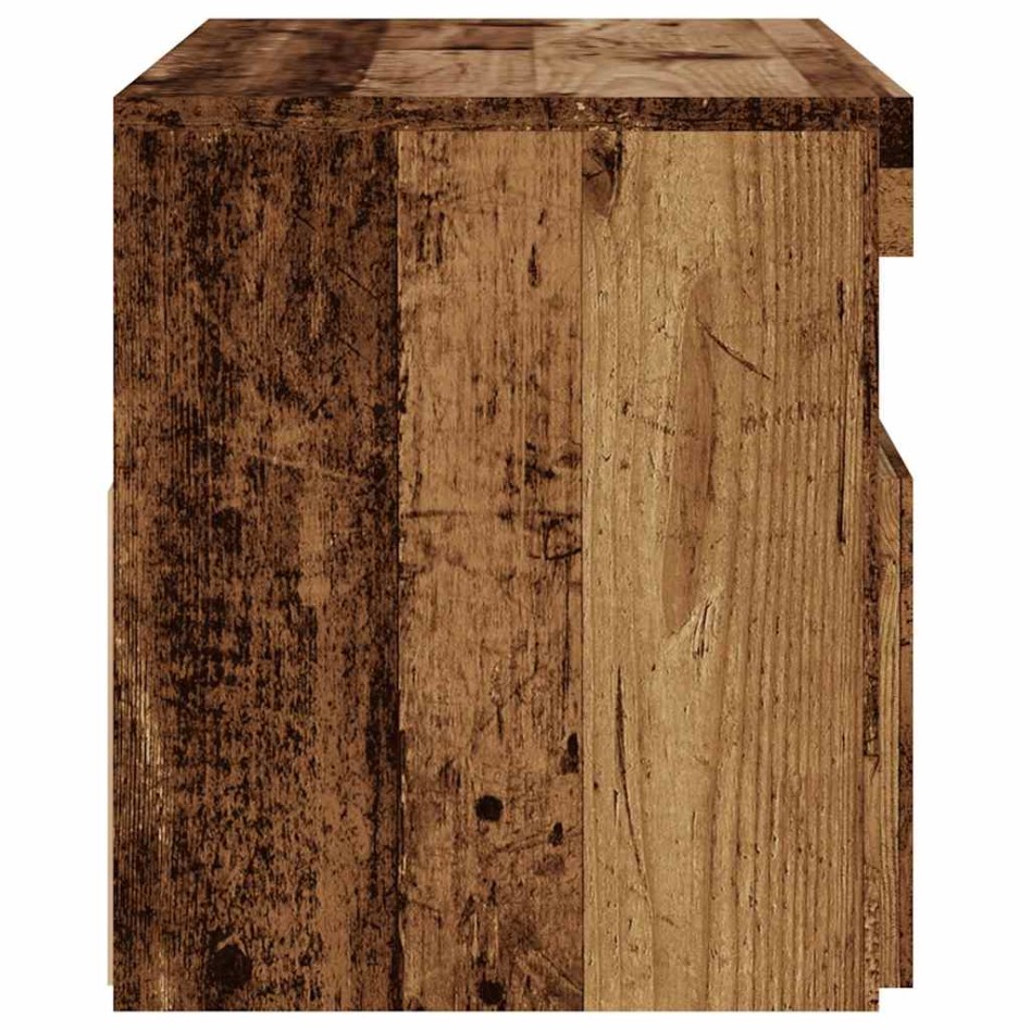 Mueble TV luces LED madera ingeniería envejecida 75x35x40