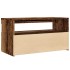 Mueble TV luces LED madera ingeniería envejecida 75x35x40