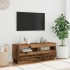 Mueble TV luces LED madera ingeniería envejecida 100x35x40