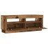 Mueble TV luces LED madera ingeniería envejecida 100x35x40