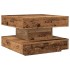 Mesa de centro giratoria 360 grados envejecida 50x50x34,5