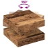 Mesa de centro giratoria 360 grados envejecida 50x50x34,5
