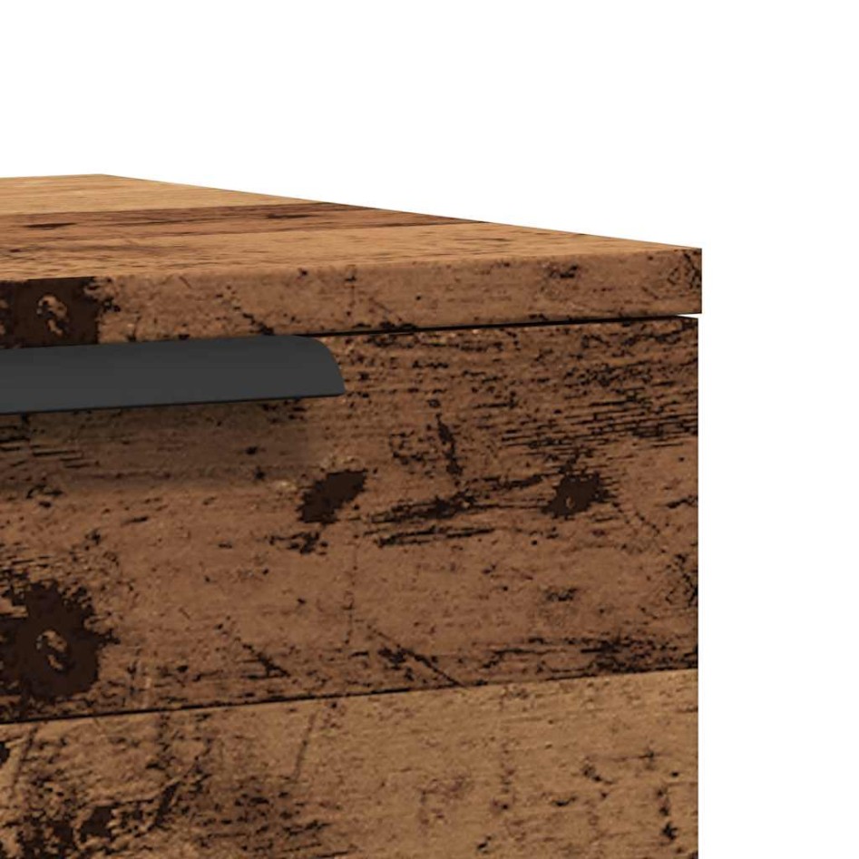 Mesitas de noche de pared 2 uds madera envejecida 34x30x20