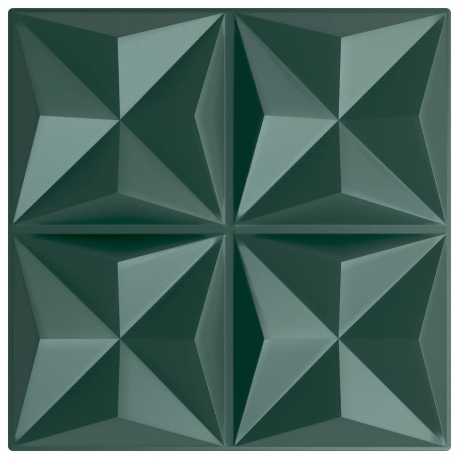 Paneles de pared 24 uds XPS origami verde 50x50 cm 6