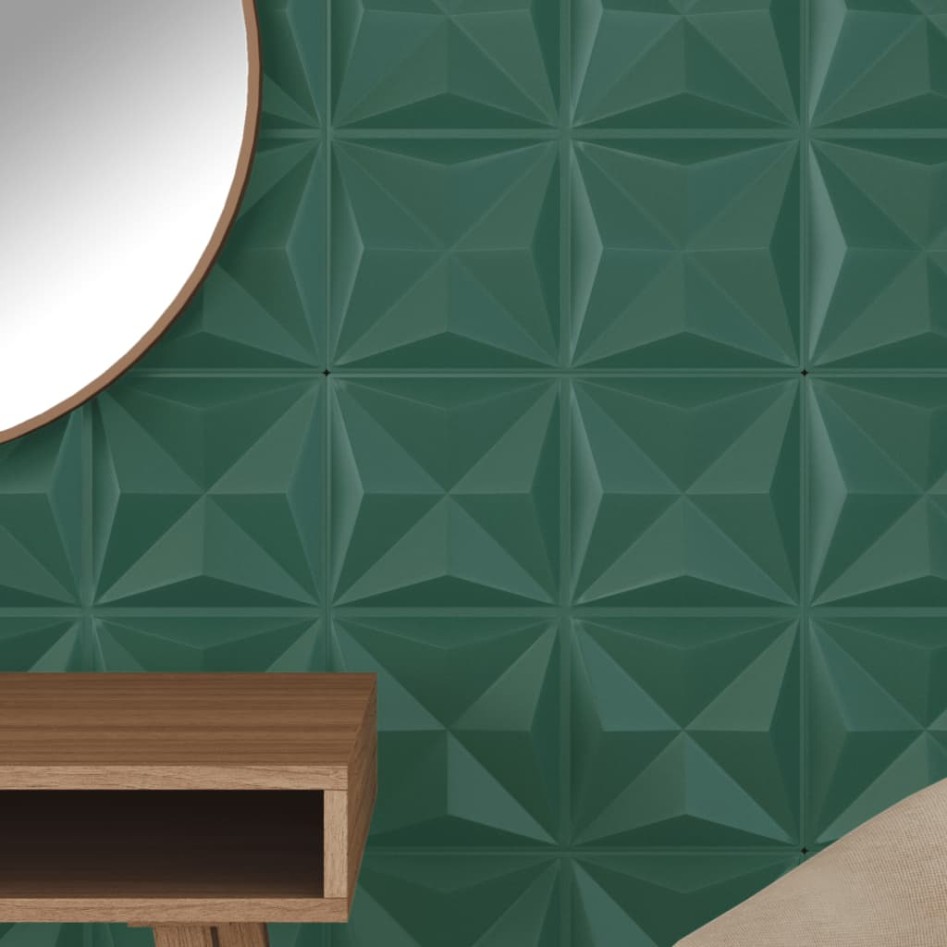 Paneles de pared 24 uds XPS origami verde 50x50 cm 6