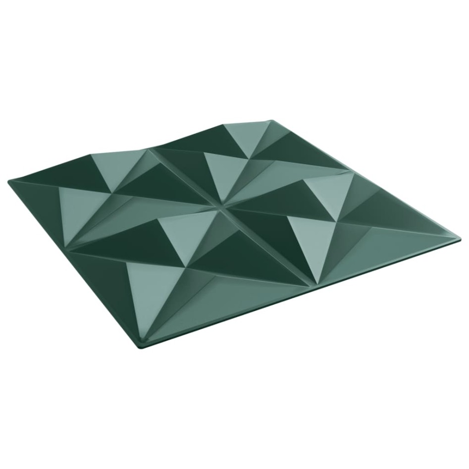 Paneles de pared 24 uds XPS origami verde 50x50 cm 6