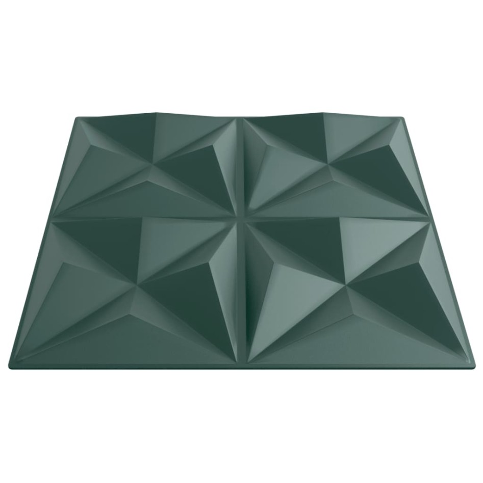 Paneles de pared 24 uds XPS origami verde 50x50 cm 6