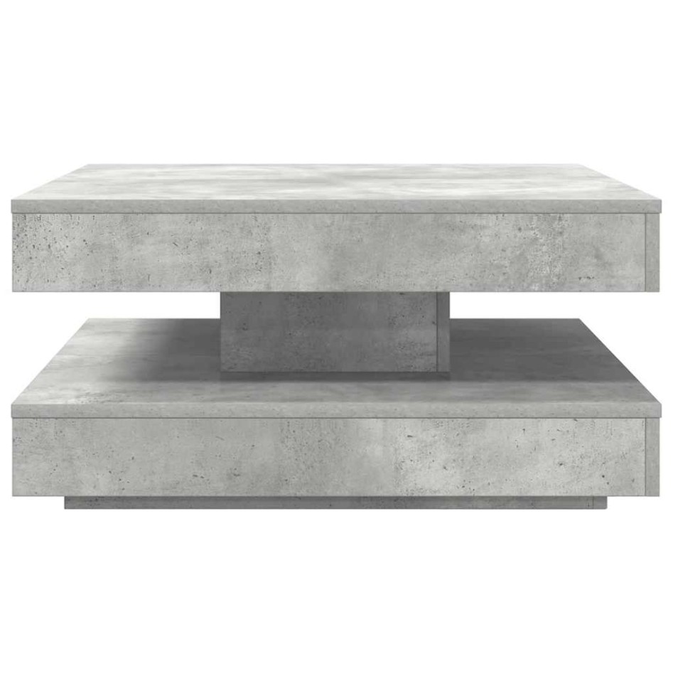 Mesa de centro giratoria 360 grados gris hormigón 70x70x34,5