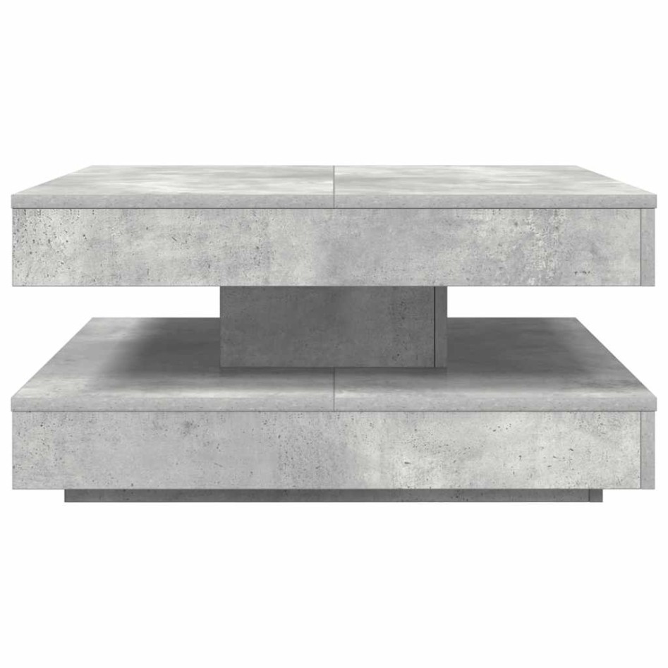 Mesa de centro giratoria 360 grados gris hormigón 70x70x34,5
